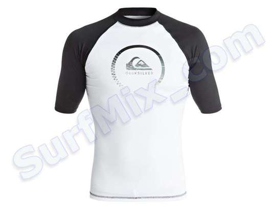 Koszulka krótki rękaw Quiksilver Active SS Rash Vest UPF 50 White Black UQYWR03065